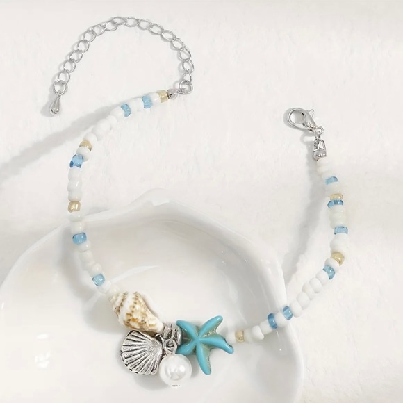 Boho Starfish Braided Beach Shell Beaded Bracelet New In Packaging - Picture 5 of 5